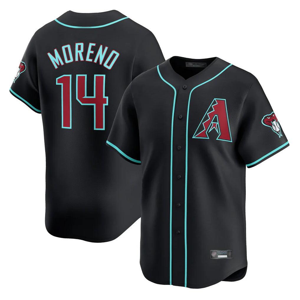 A.Diamondbacks #14 Gabriel Moreno Player Black Limited Home Game Edoa Stitched Jerseys