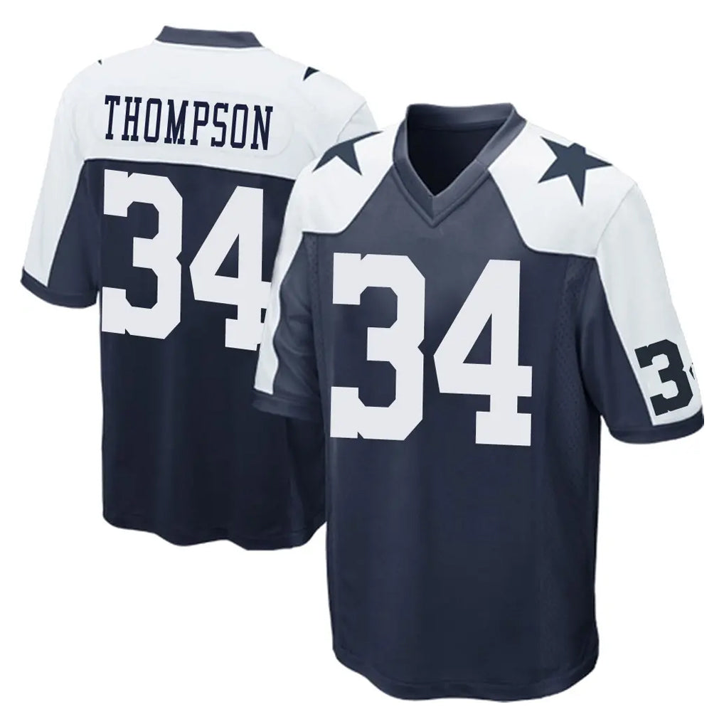 D.Cowboys #34 Jalen Thompson Player Navy-White Alternate Home Game Edoa Stitched Jerseys