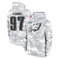 P.Eagles #97 Moro Ojomo Player Arctic Camo Salute to Service Pullover Hoodies Limited Game Edoa Stitched Jerseys