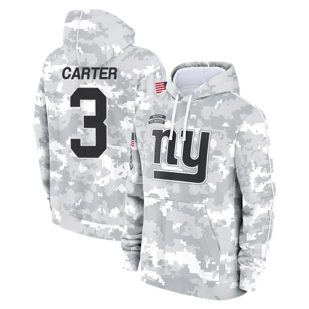 NY.Giants #3 Abdul Carter Player Arctic Camo Salute to Service Pullover Hoodies Limited Game Edoa Stitched Jerseys