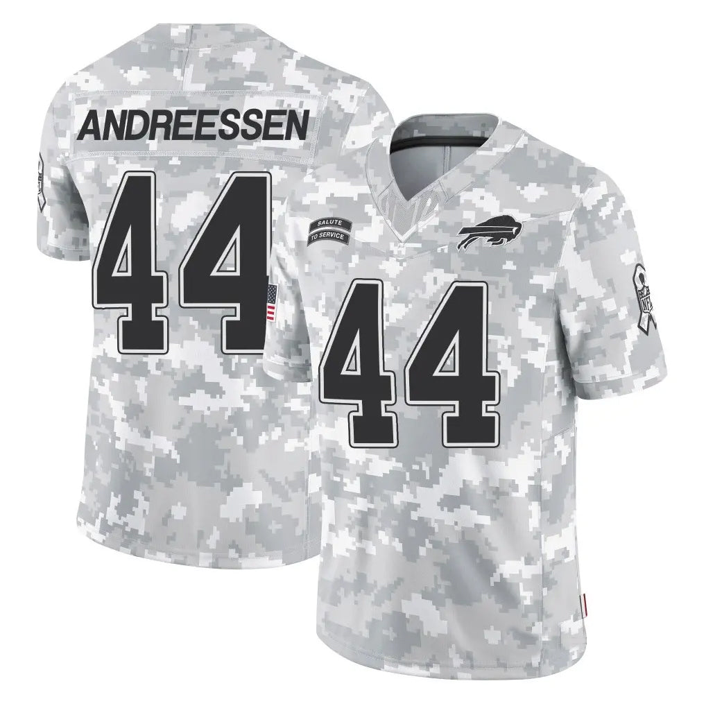 B.Bills #44 Joe Andreessen Player Arctic Camo Salute to Service Limited Edoa Stitched Jerseys