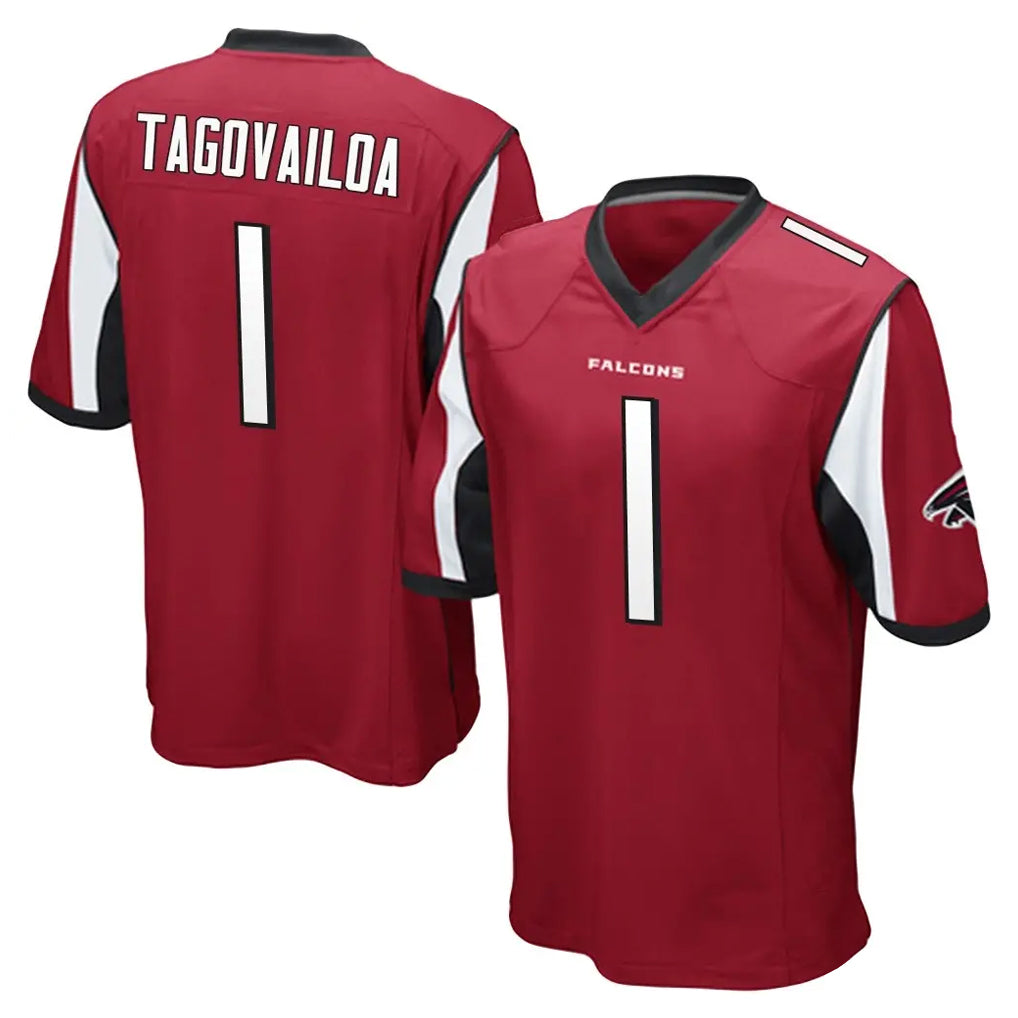 A.Falcons #1 Tua Tagovailoa Player Red Color Vapor Home Game Edoa Stitched Jerseys