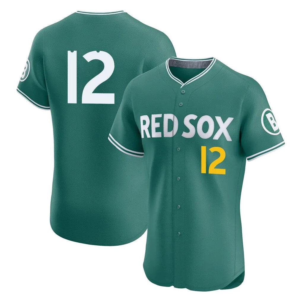 B.Red Sox #12 Connor Wong Player Green City Connect Limited Elite Home Game Edoa Stitched Jerseys