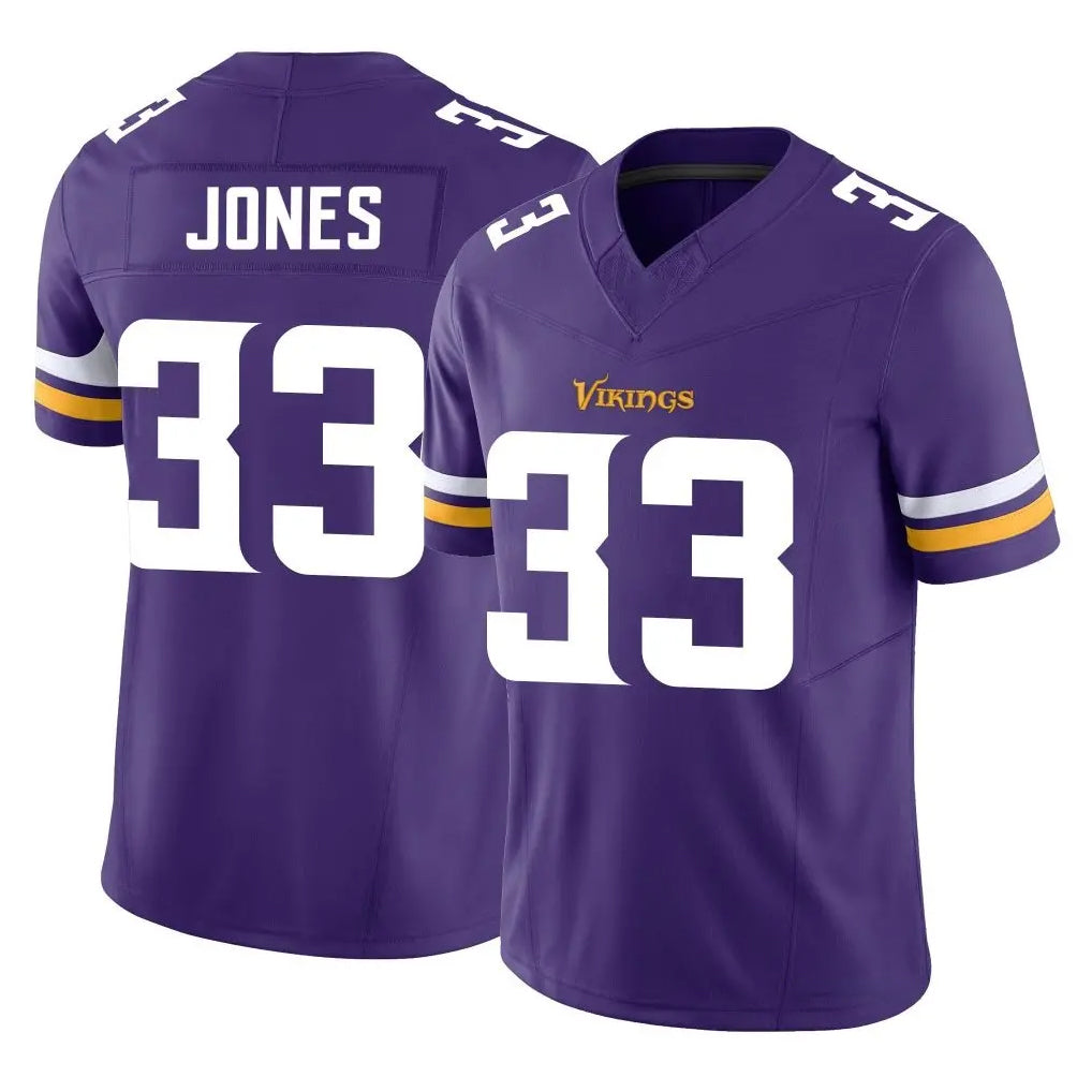 M.Vikings #33 Aaron Jones Sr. Player Purple Limited Vapor F.U.S.E. Home Game Edoa Stitched Jerseys