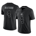 C.Browns #4 Deshaun Watson Player Black Reflective Home Game Edoa Stitched Jerseys
