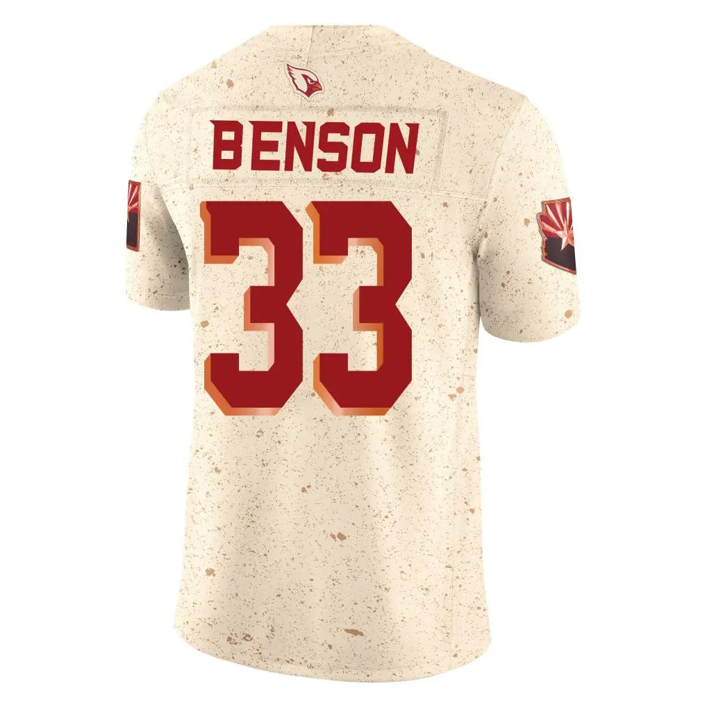 A.Cardinals #33 Trey Benson Player Cream Rivalries Collection Vapor Limited Home Game Edoa Stitched Jerseys