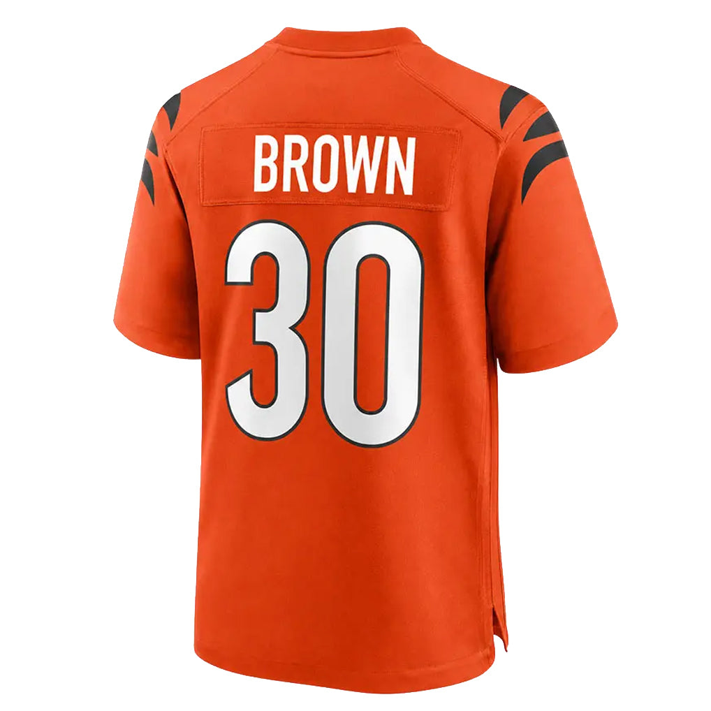 C.Bengals #30 Chase Brown Player Orange Home Game Edoa Stitched Jerseys