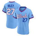 A.Braves #27 Austin Riley Player Powder Blue 2026 City Connect T-shirt Limited Elite Home Game Edoa Stitched Jerseys