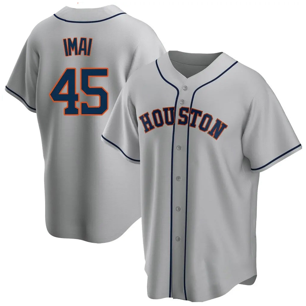H.Astros #45 Tatsuya Imai Player Gray Home Game Edoa Stitched Jerseys