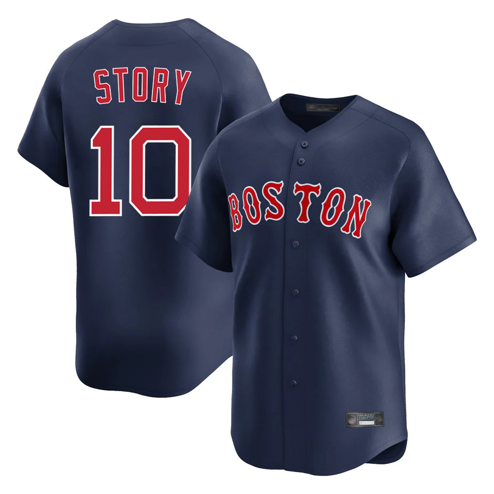 B.Red Sox #10 Trevor Story Player Navy Limited Home Game Edoa Stitched Jerseys