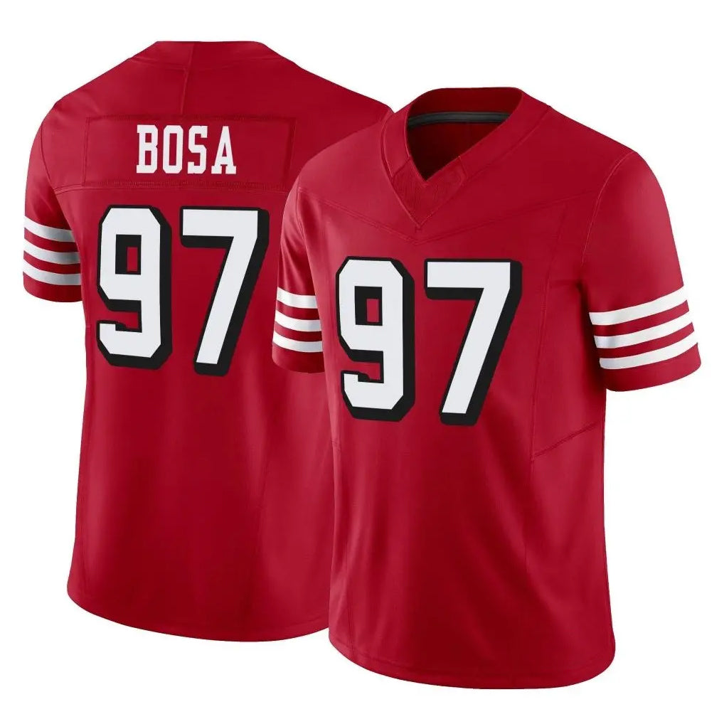 SF.49ers #97 Nick Bosa Player Red Limited Alternate Vapor F.U.S.E. Home Game Edoa Stitched Jerseys
