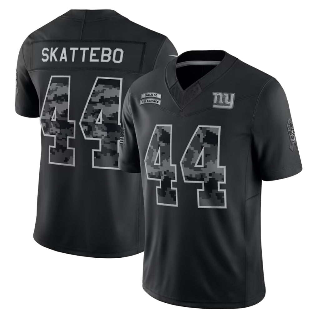 NY.Giants #44 Cam Skattebo Player Black Limited 2026 Salute to Service Home Game Edoa Stitched Jerseys