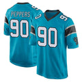 C.Panthers #90 Julius Peppers Player Blue Game Edoa Stitched Jerseys