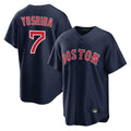 B.Red Sox #7 Masataka Yoshida Player Navy Home Game Edoa Stitched Jerseys