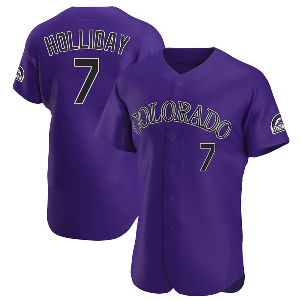 C.Rockies #7 Matt Holliday Player Purple Limited Elite Home Edoa Stitched Jerseys