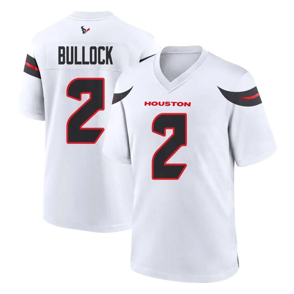 H.Texans #2 Calen Bullock Player White Home Game Edoa Stitched Jerseys