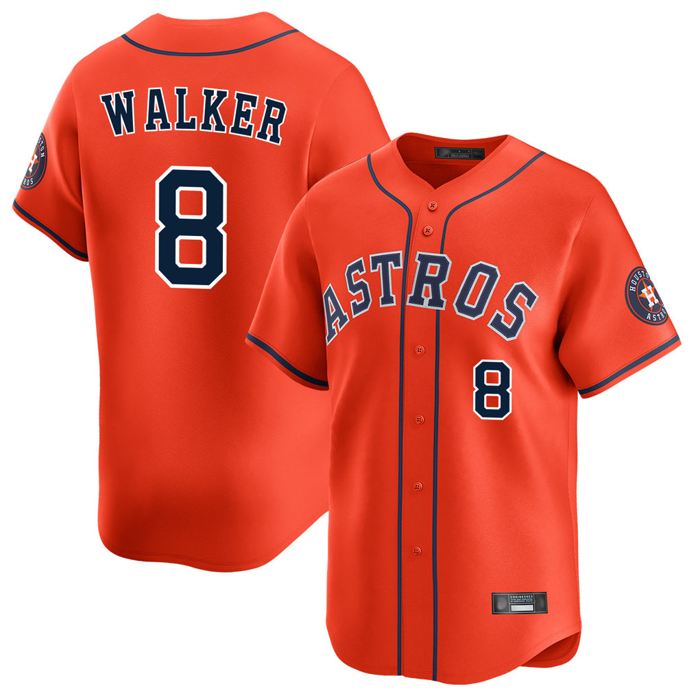 H.Astros #8 Christian Walker Player Orange Home Limited Edoa Stitched Jerseys