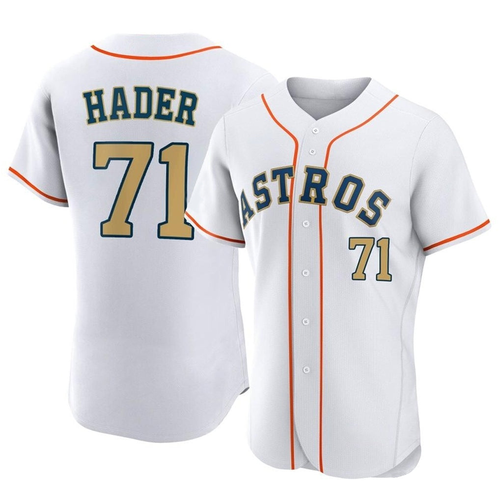 H.Astros #71 Josh Hader Player Gold Collection Limited Elite Home Edoa Stitched Jerseys