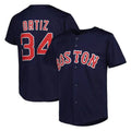 B.Red Sox #34 David Ortiz Player Navy Mitchell & Ness Cooperstown Collection Mesh Home Edoa Stitched Jerseys