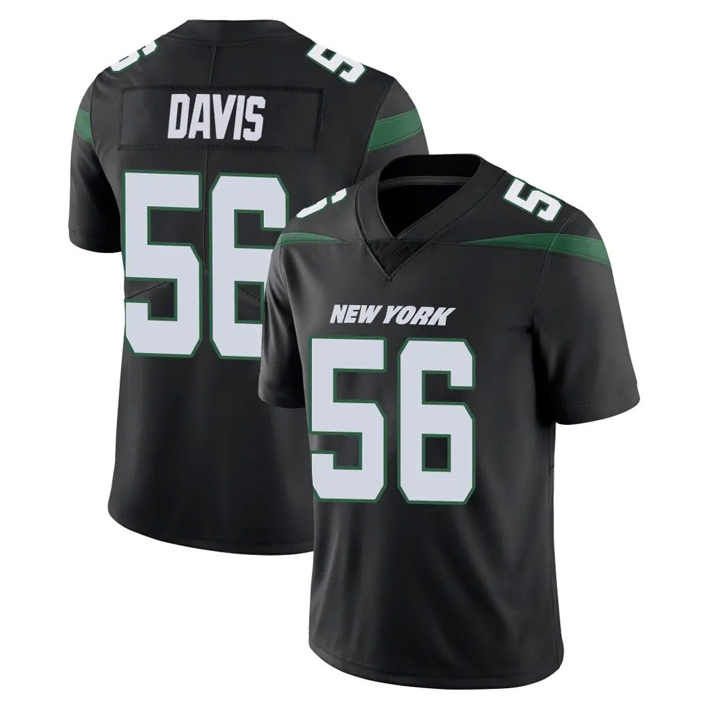 NY.Jets #56 Demario Davis Player Stealth Black Limited Vapor Home Game Edoa Stitched Jerseys