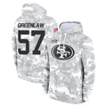 SF.49ers #57 Dre Greenlaw Player Arctic Camo Limited Salute to Service Pullover Hoodies Game Edoa Stitched Jerseys