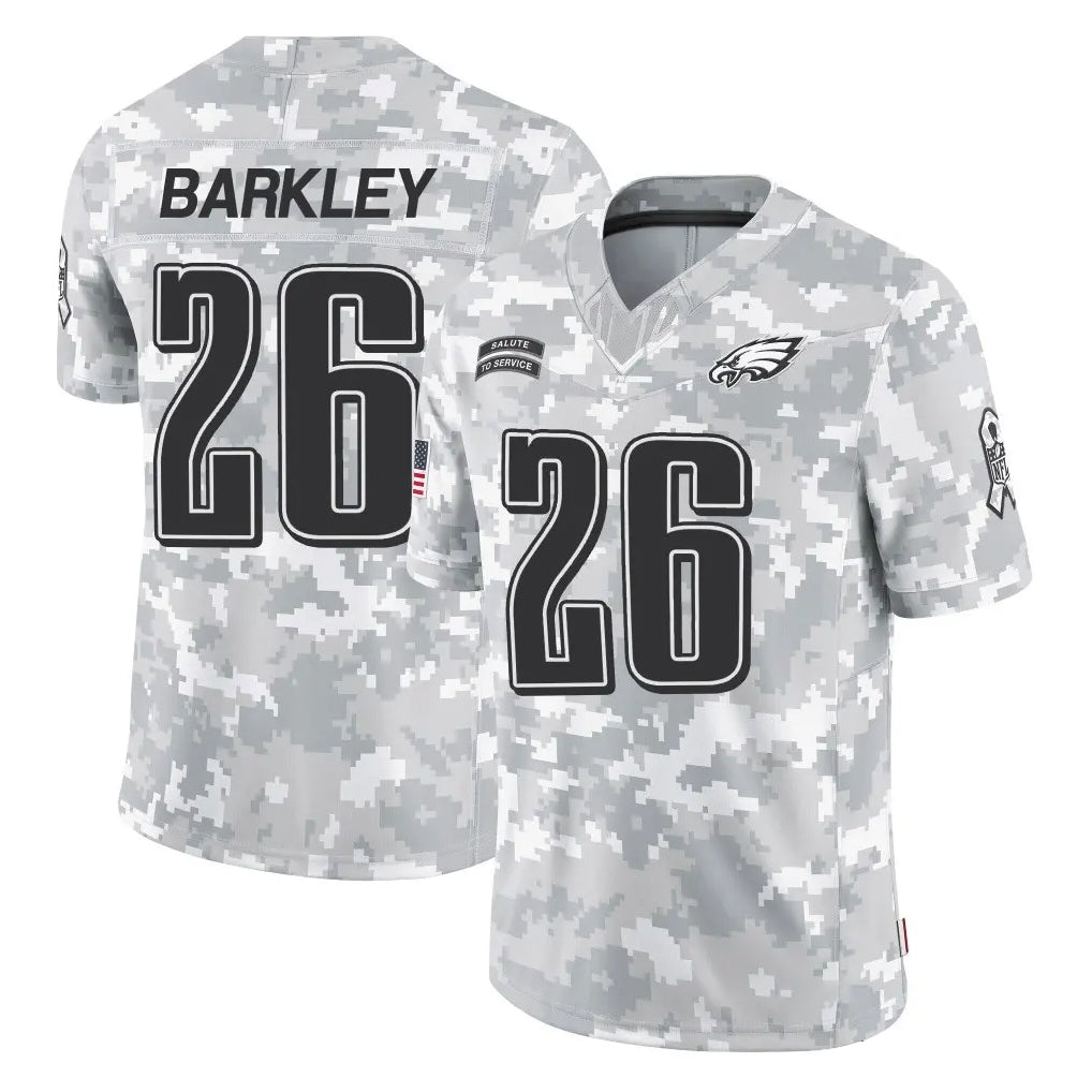 P.Eagles #26 Saquon Barkley Player Arctic Camo Salute to Service Limited Game Edoa Stitched Jerseys