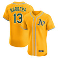 Athletics #13 Luis Barrera Player Gold Limited Elite Home Game Edoa Stitched Jerseys