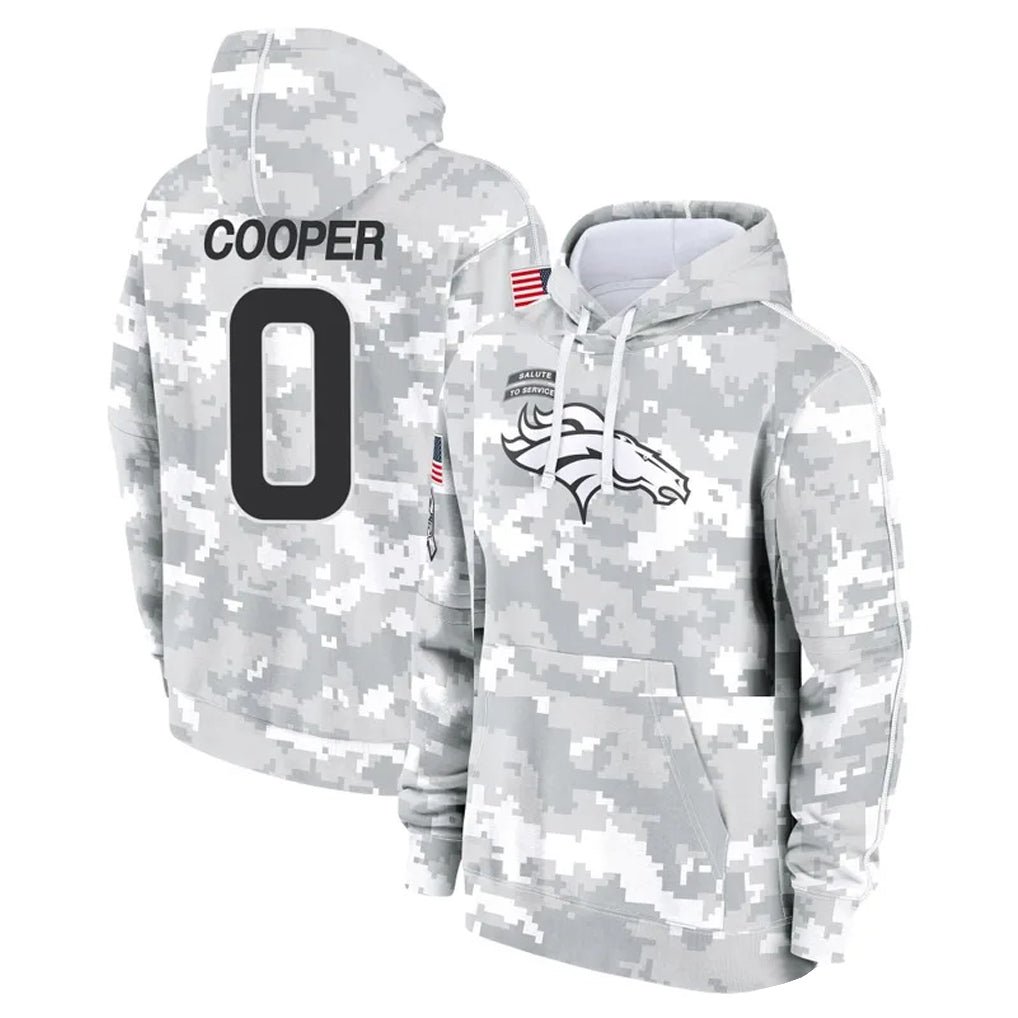 D.Broncos #0 Jonathon Cooper Player Arctic Camo Salute to Service Hoodies Limited Game Edoa Stitched Jerseys