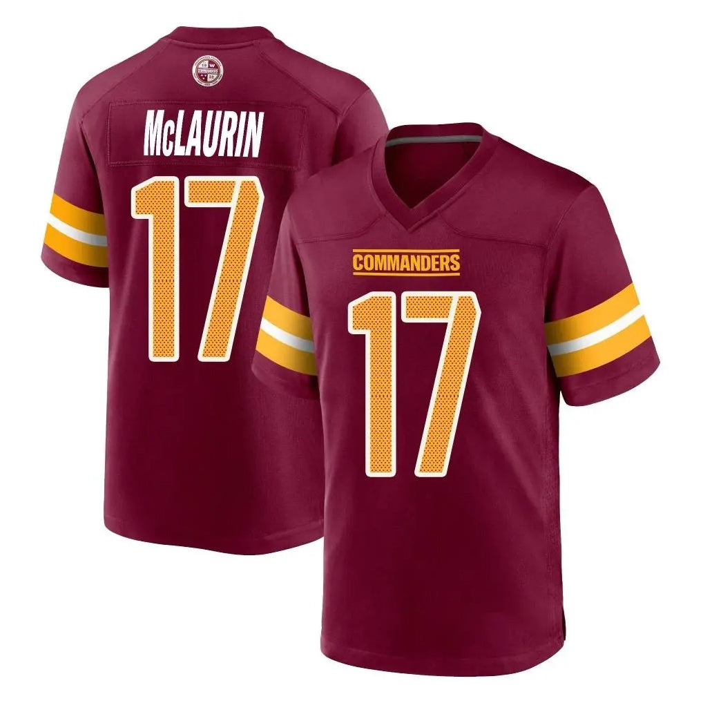W.Commanders #17 Terry Mclaurin Player Burgundy Home Game Edoa Stitched Jerseys