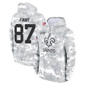 NO.Saints #87 Noah Fant Player Arctic Camo Salute to Service Pullover Hoodies Limited Game Edoa Stitched Jerseys
