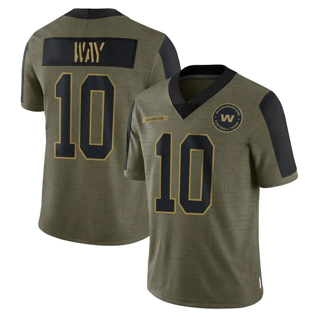 W.Commanders #10 Tress Way Player Olive Salute To Service Limited Game Edoa Stitched Jerseys