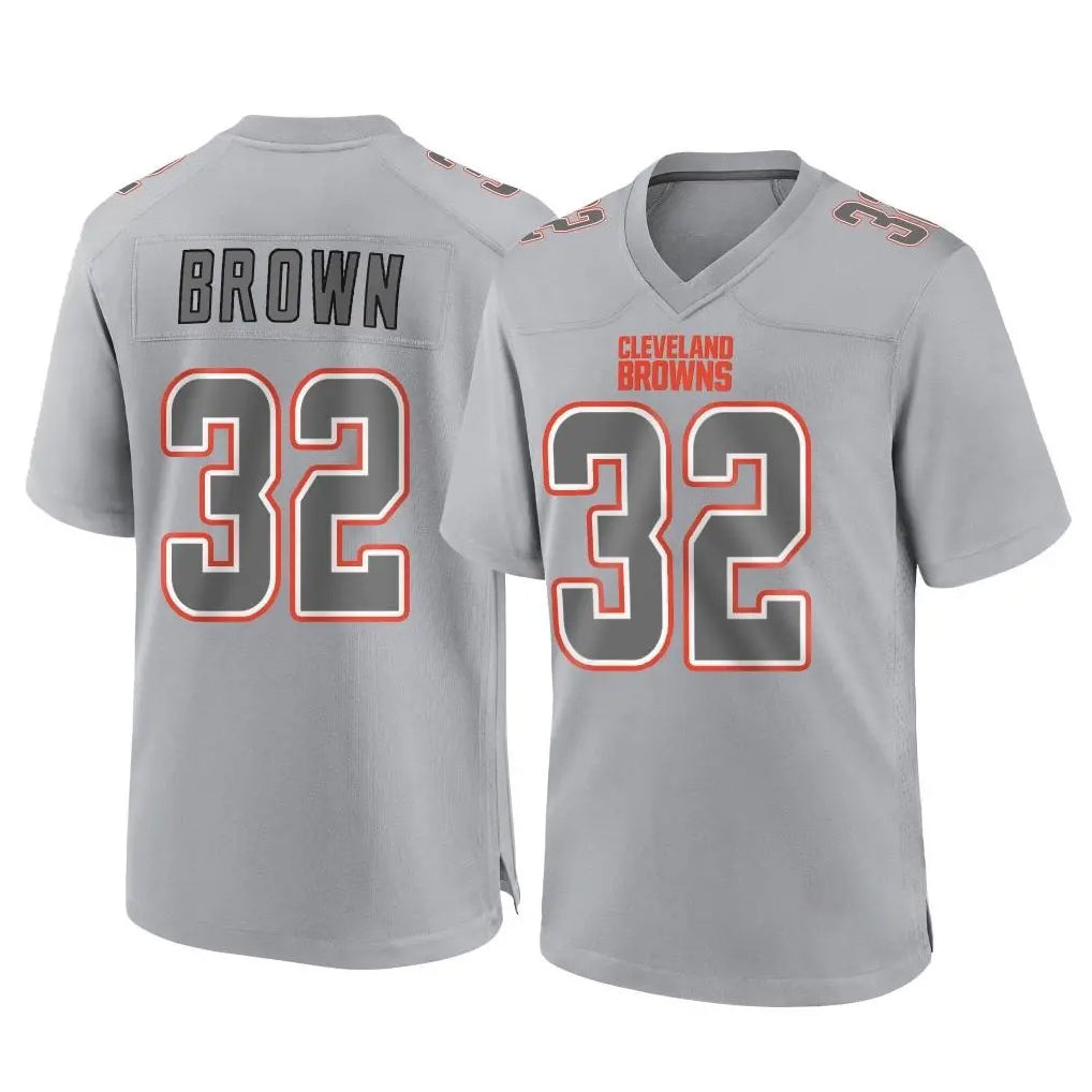 C.Browns #32 Jim Brown Player Gray Atmosphere Fashion Game Edoa Stitched Jerseys