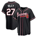 A.Braves #27 Austin Riley Player Black Fashion Out Game Edoa Stitched Jerseys