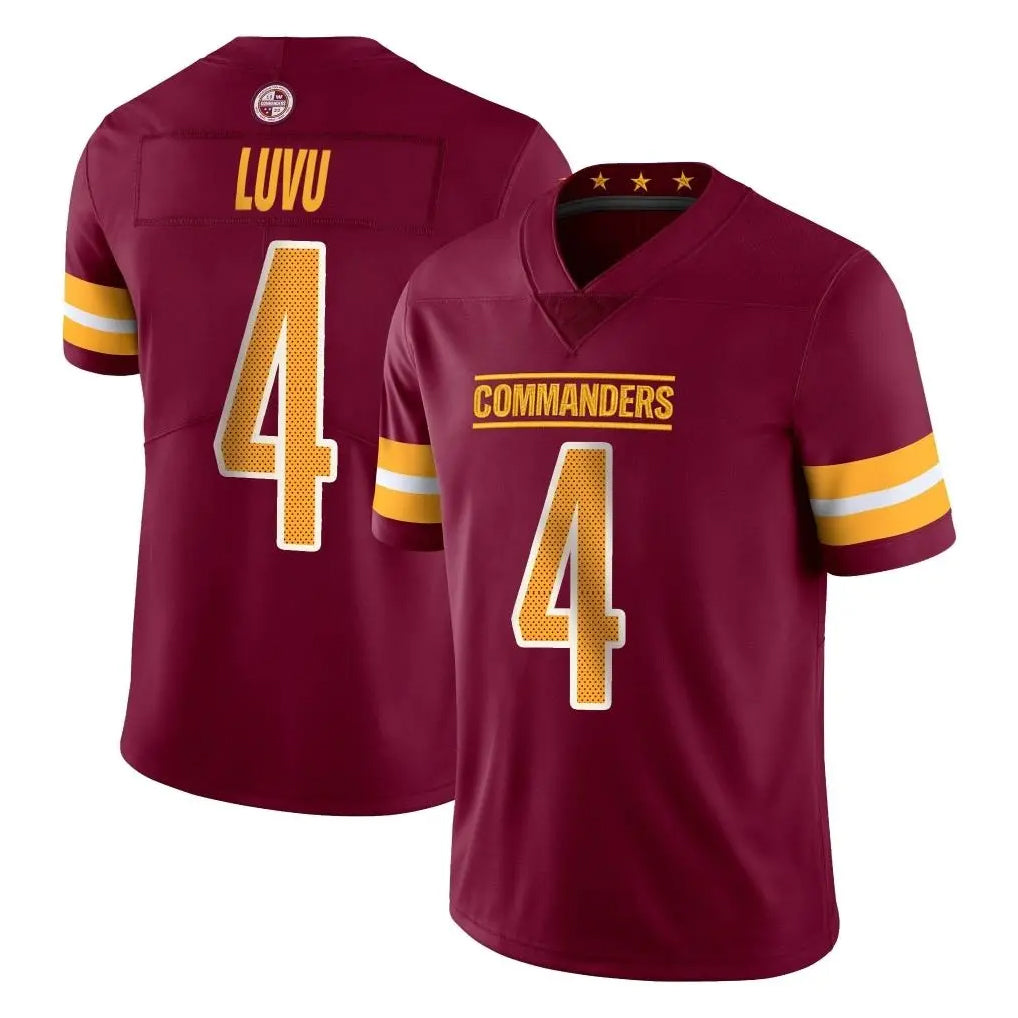 W.Commanders #4 Frankie Luvu Player Burgundy Limited Vapor Home Game Edoa Stitched Jerseys