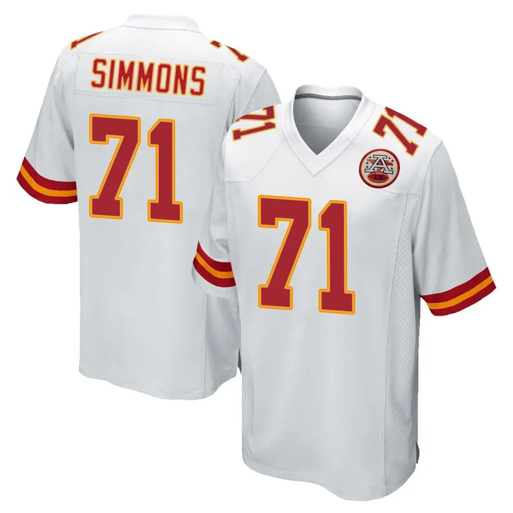 KC.Chiefs #71 Josh Simmons Player White Home Game Edoa Stitched Jerseys