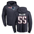 NE.Patriots #55 Jared Wilson Player Navy LOGO Pullover Hoodies Home Game Edoa Stitched Jerseys