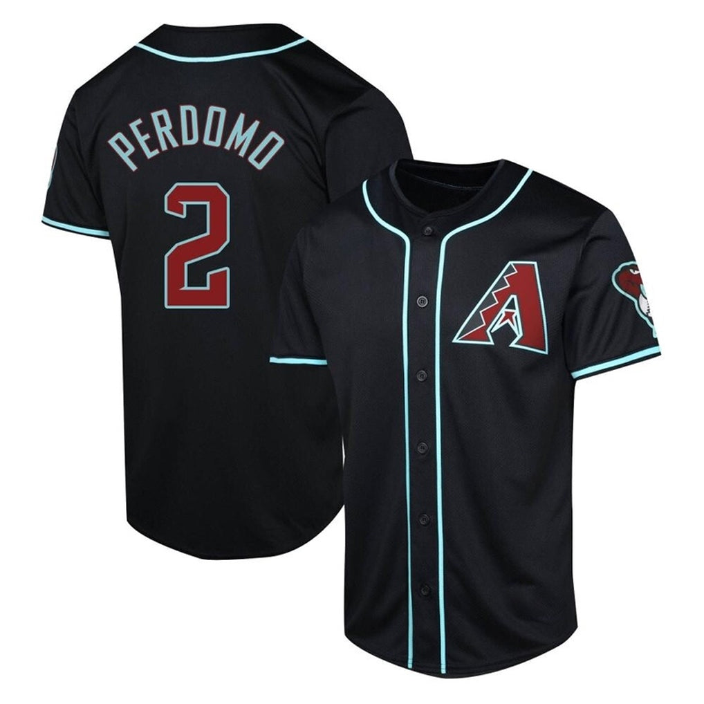 A.Diamondbacks #2 Geraldo Perdomo Player Black Fashion Out Home Game Edoa Stitched Jerseys