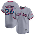 C.Guardians #24 Triston McKenzie Player Gray Road Limited Home Game Edoa Stitched Jerseys