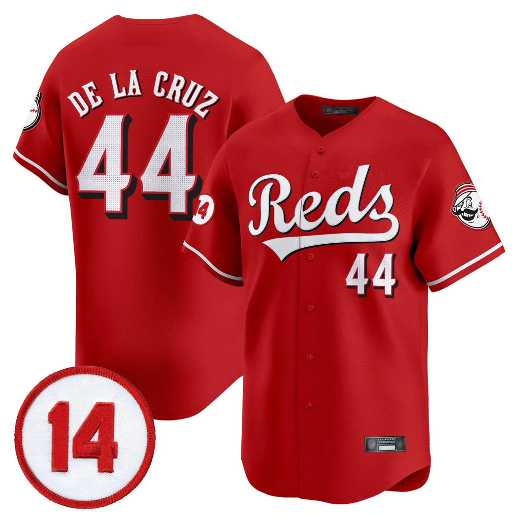 C.Reds #44 Elly De La Cruz Player Red Vapor Premier Limited Home Edoa Stitched Jerseys