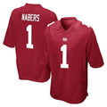 NY.Giants #1 Malik Nabers Player Red Home Game Edoa Stitched Jerseys