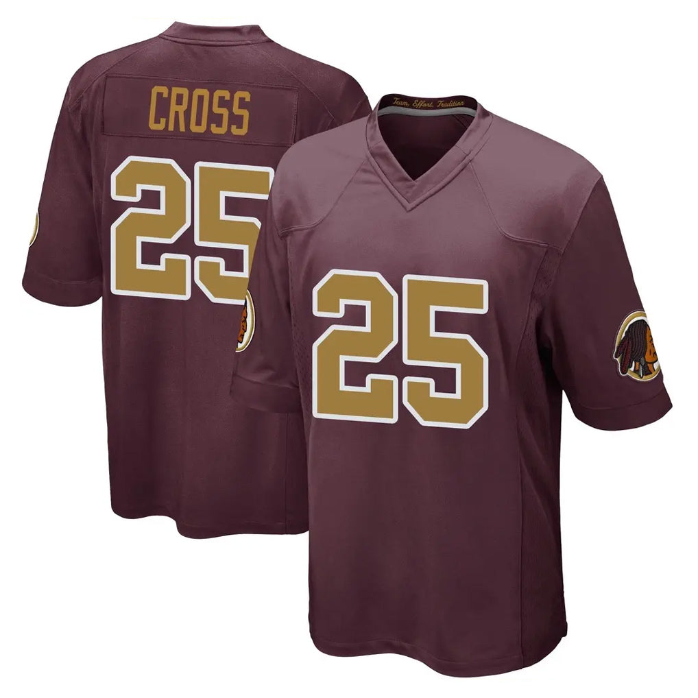 W.Commanders #25 Nick Cross Player Burgundy Alternate Home Game Edoa Stitched Jerseys