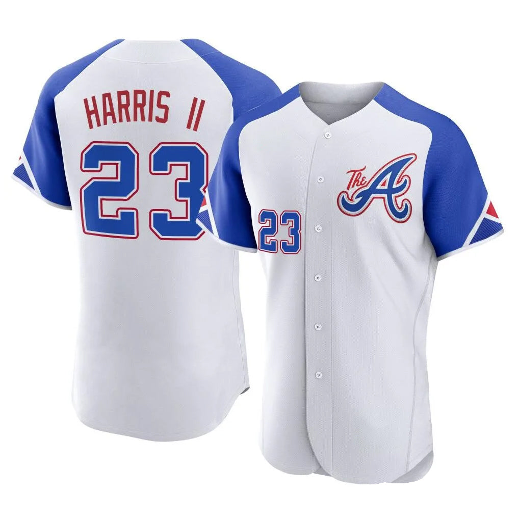 A.Braves #23 Michael Harris II Player White City Connect Limited Elite Home Game Edoa Stitched Jerseys