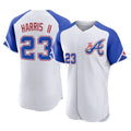A.Braves #23 Michael Harris II Player White City Connect Limited Elite Home Game Edoa Stitched Jerseys
