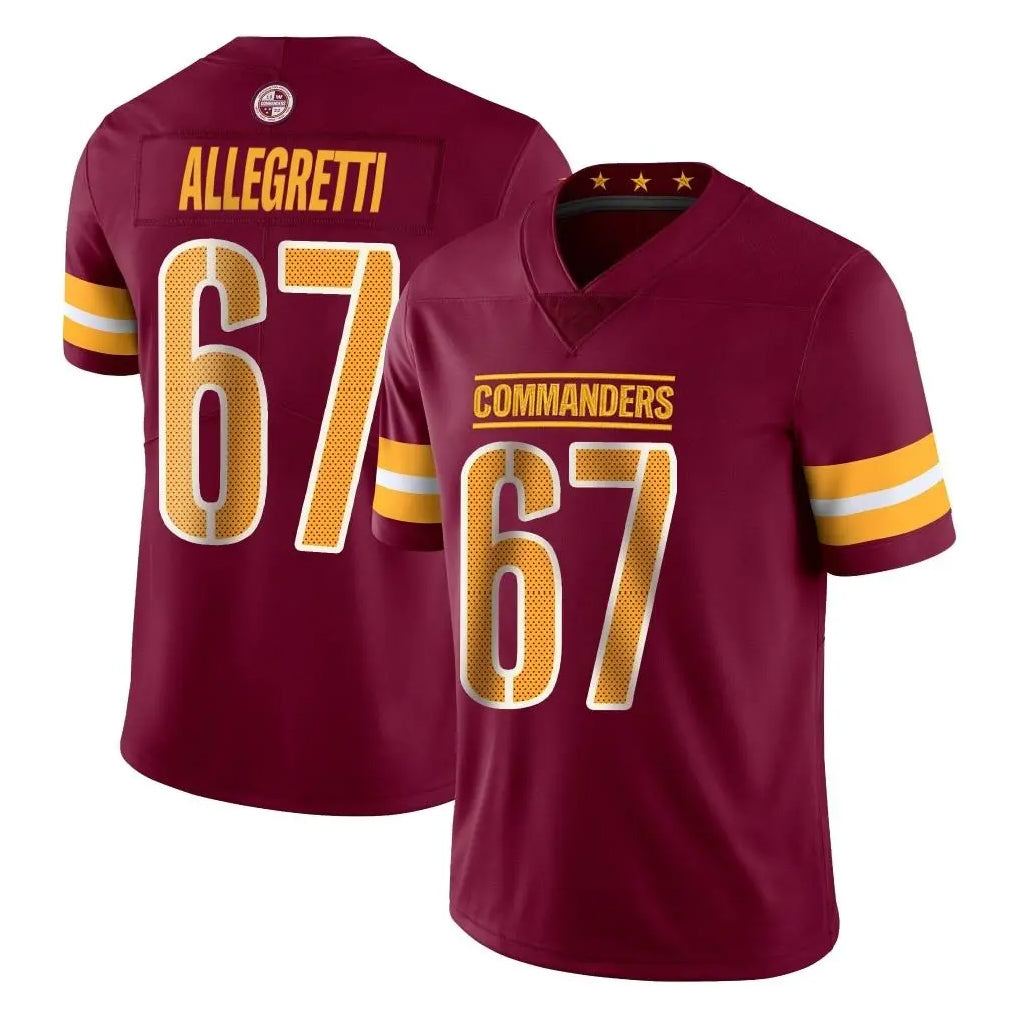 W.Commanders #67 Nick Allegretti Player Burgundy Limited Vapor Home Game Edoa Stitched Jerseys