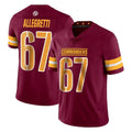 W.Commanders #67 Nick Allegretti Player Burgundy Limited Vapor Home Game Edoa Stitched Jerseys