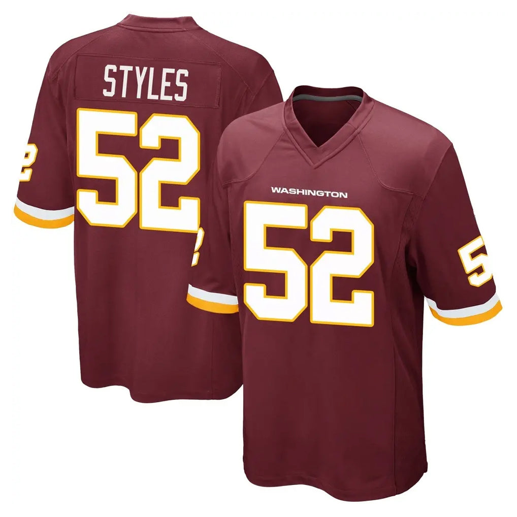 W.Commanders #52 Sonny Styles Player Burgundy Team Color Home Game Edoa Stitched Jerseys