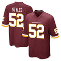 W.Commanders #52 Sonny Styles Player Burgundy Team Color Home Game Edoa Stitched Jerseys