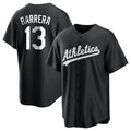 Athletics #13 Luis Barrera Player Black Fashion Home Game Edoa Stitched Jerseys