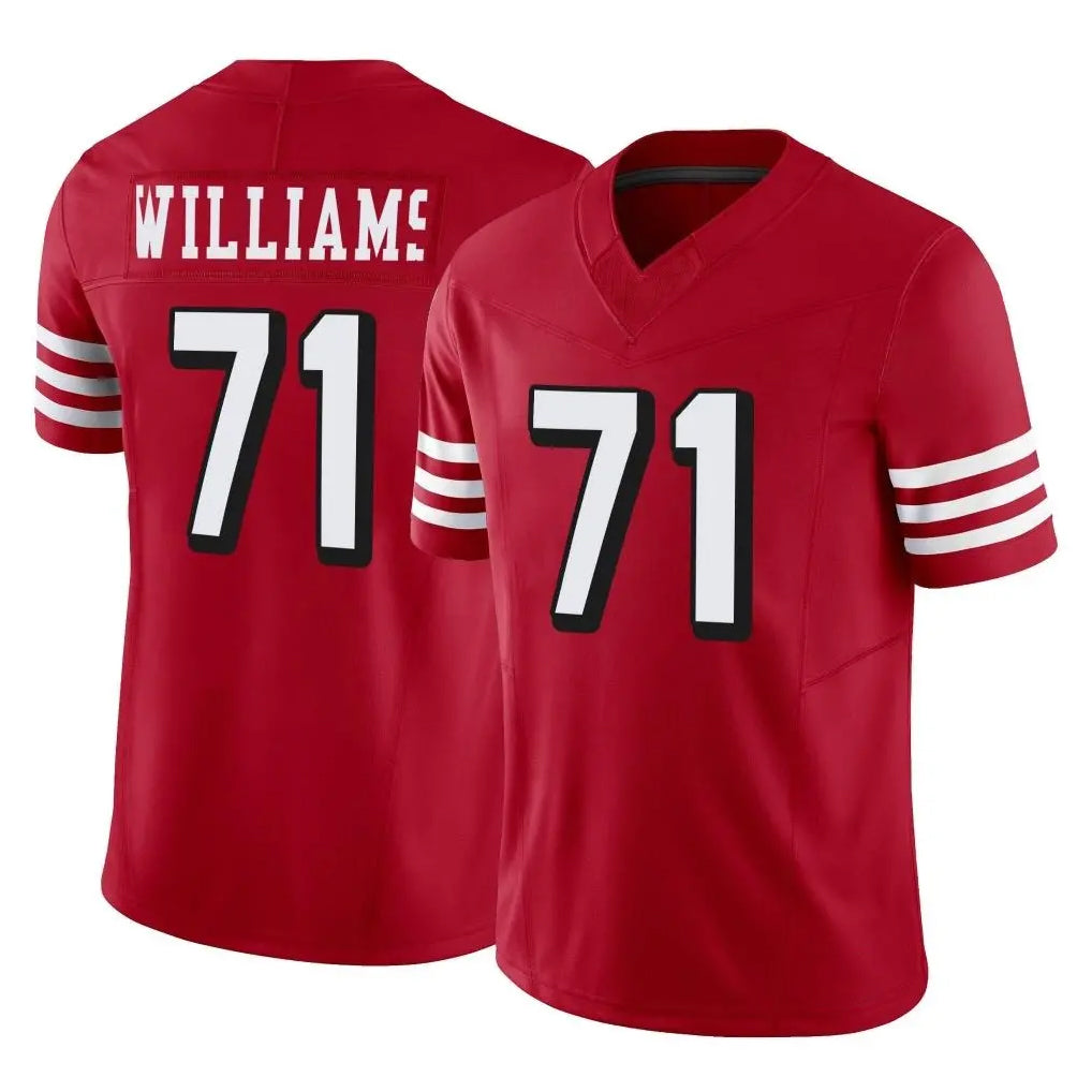 SF.49ers #71 Trent Williams Player Red Limited Alternate Vapor F.U.S.E. Home Game Edoa Stitched Jerseys