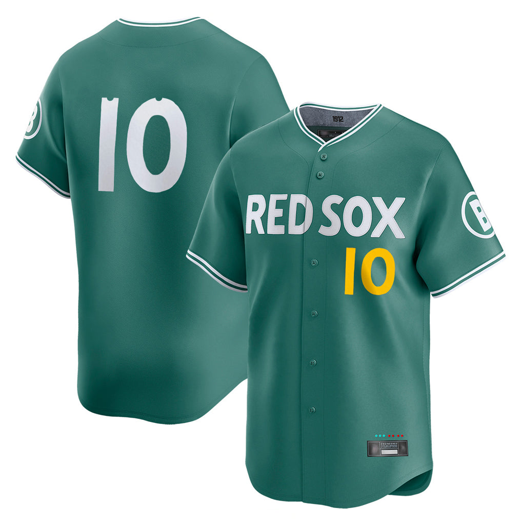 B.Red Sox #10 Trevor Story Player Green City Connect Limited Home Game Edoa Stitched Jerseys